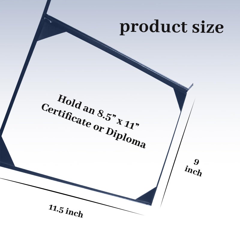 Happy Secret Diploma Cover 8.5''x 11'' Diploma Holder Graduation Certificate Holders Certificate Covers Smooth Leather (Navy) - Image 2